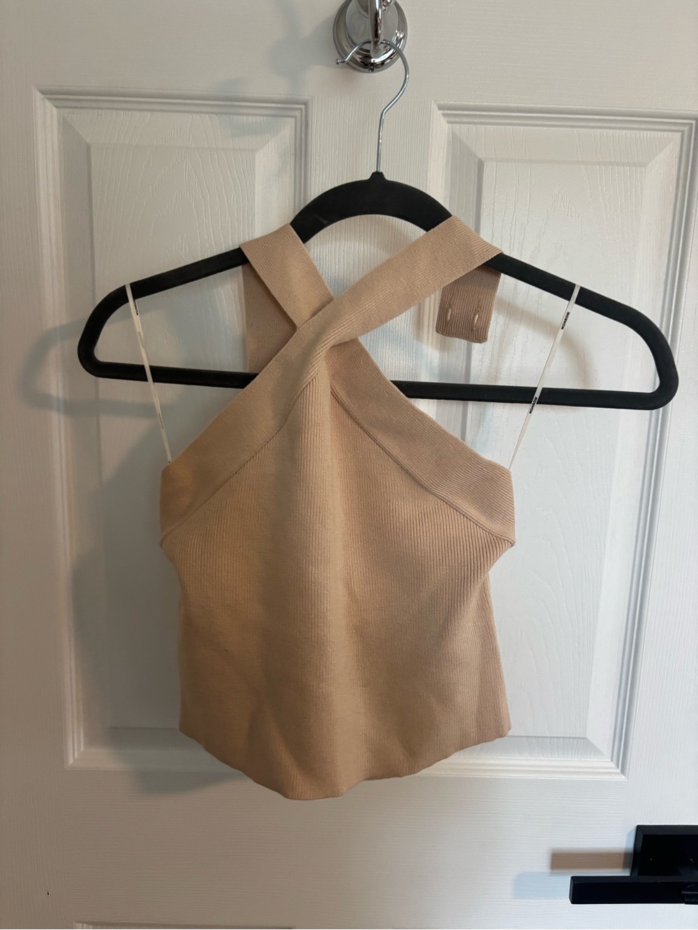 Monrow Ribbed knit tank in Cream